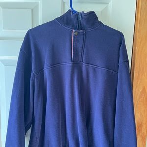 Navy blue Orvis quarter zip.